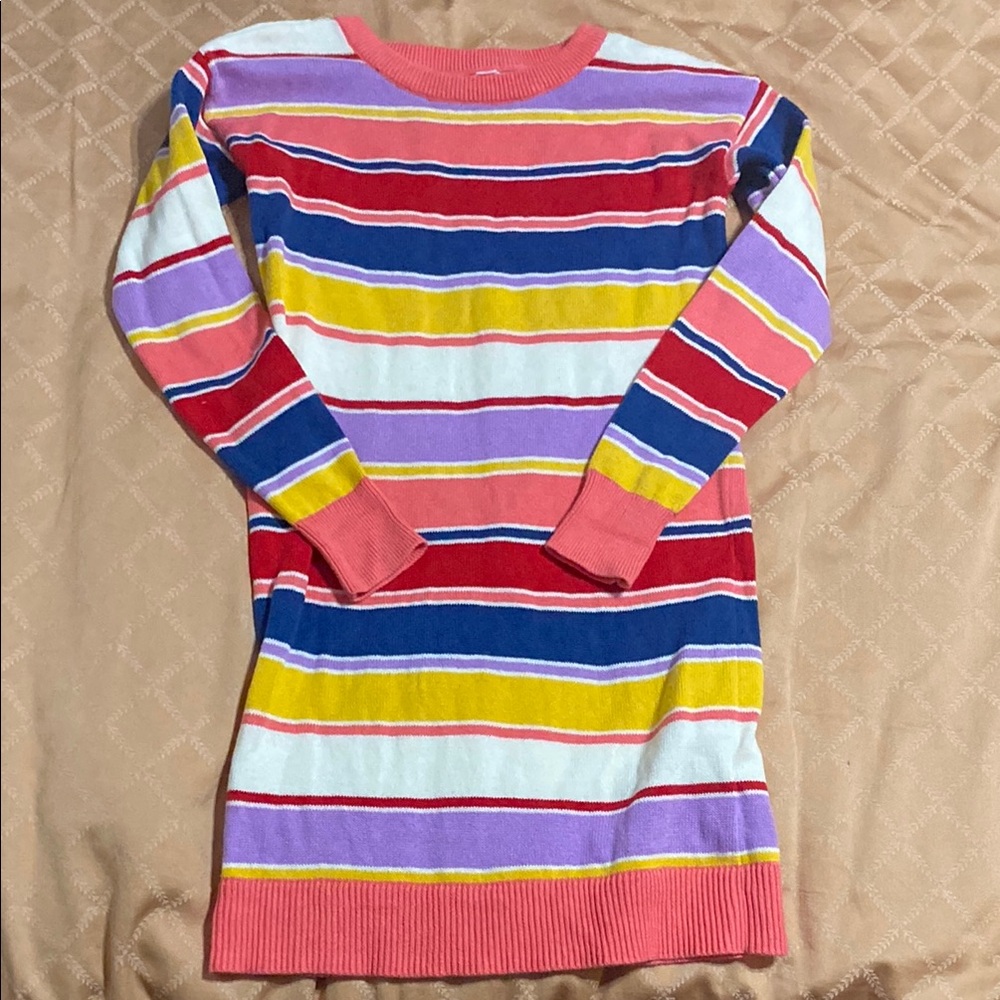 Colorful Striped Sweater Dress